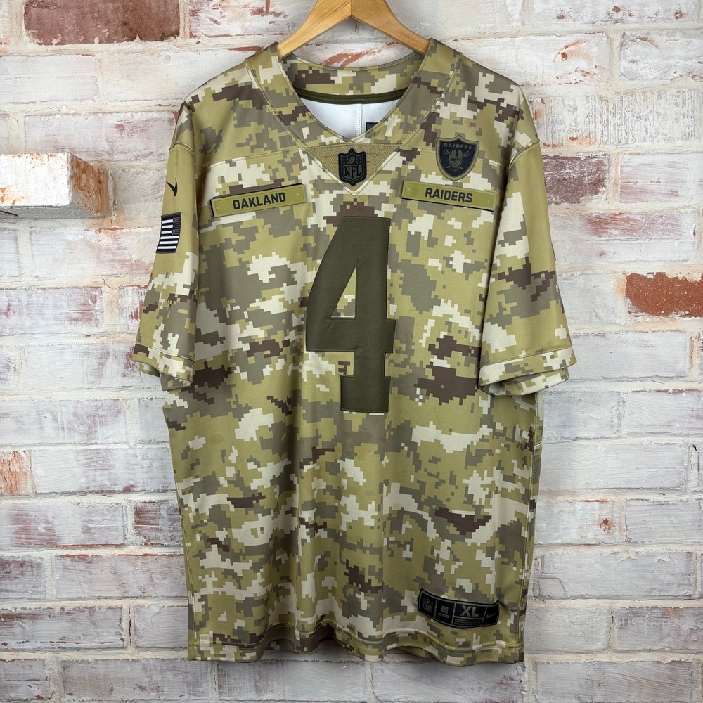 Nike Oakland Raiders Derek Carr #4 Salute To Service Jersey XL Camo NFL